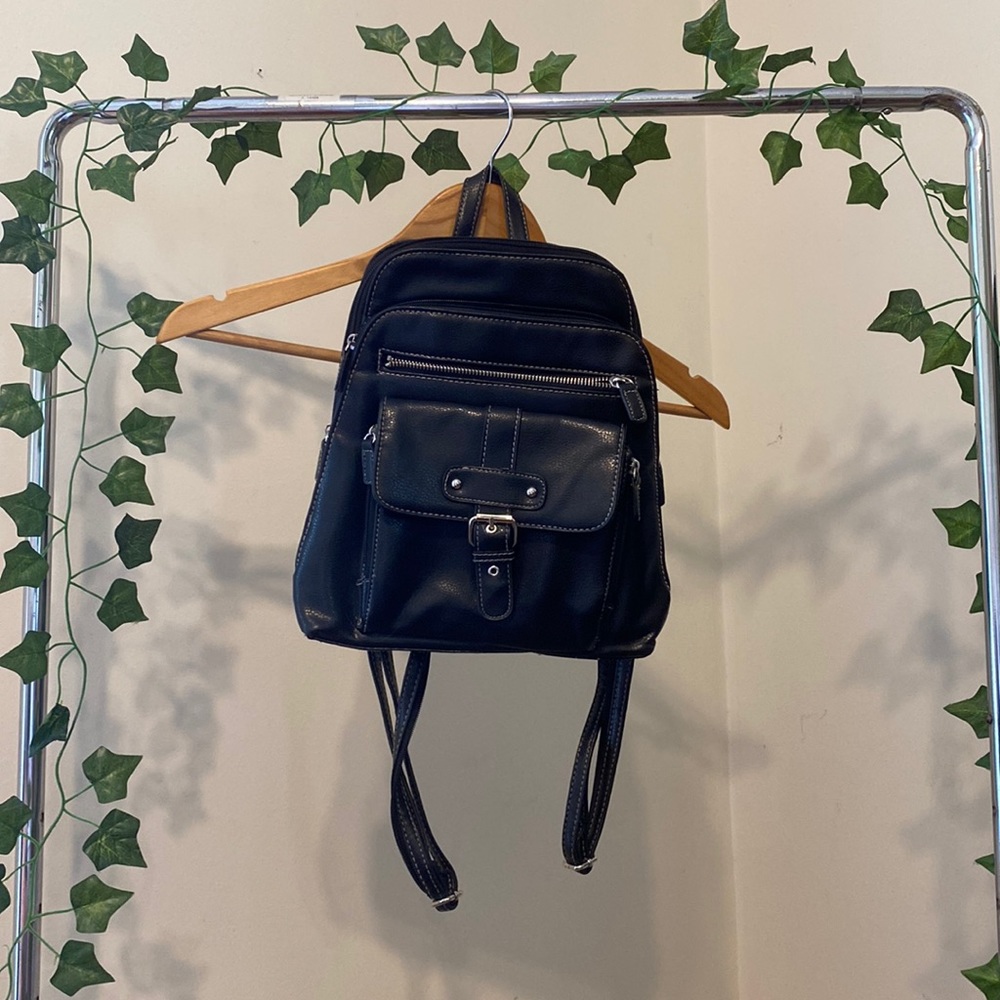 Black miniature backpack purse